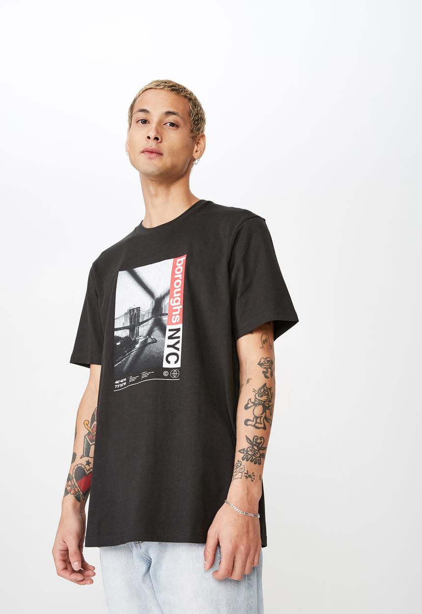 Cotton On - Boroughs NYC T-shirt - black
