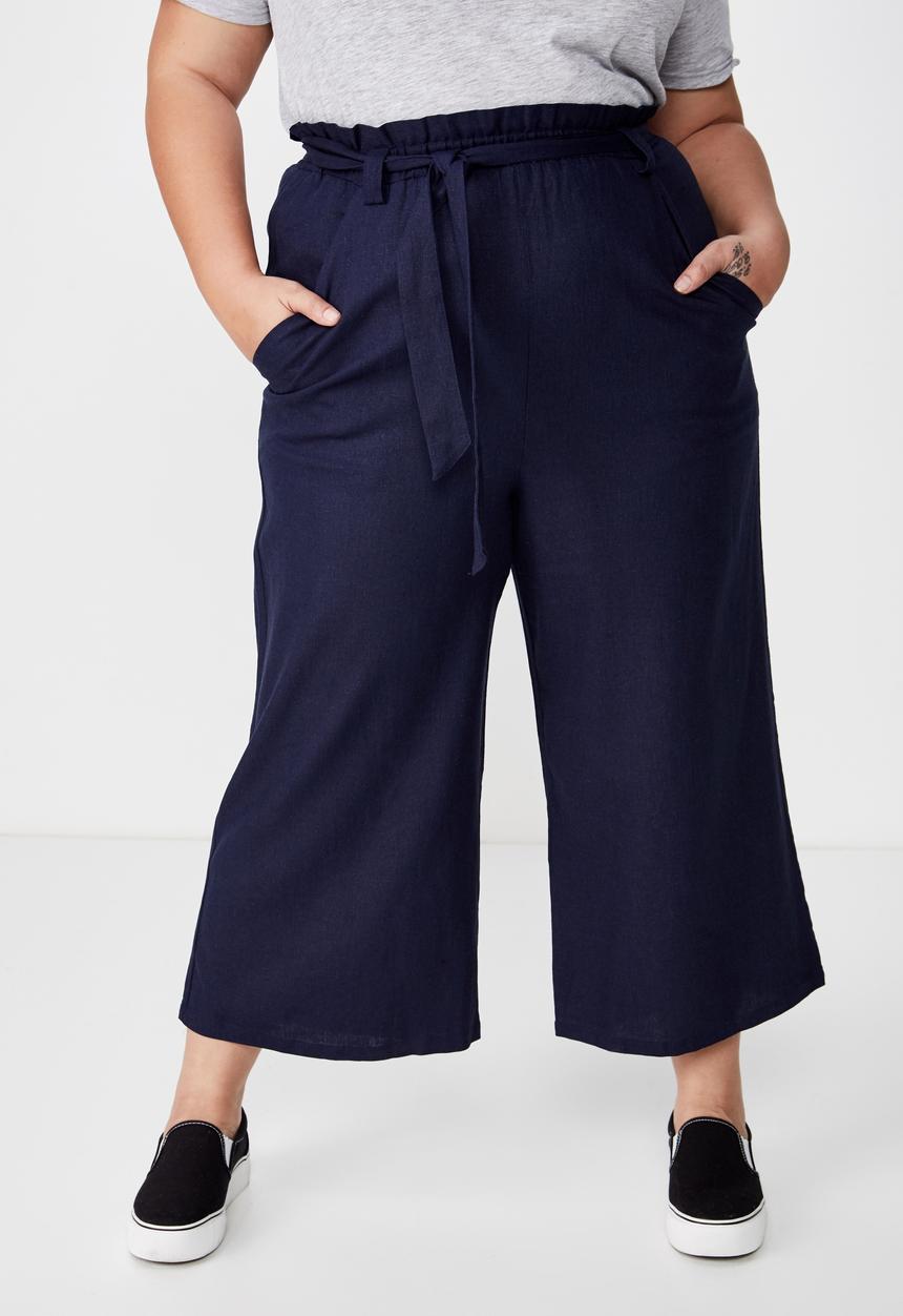 Cotton On - Curve paper bag culotte - navy