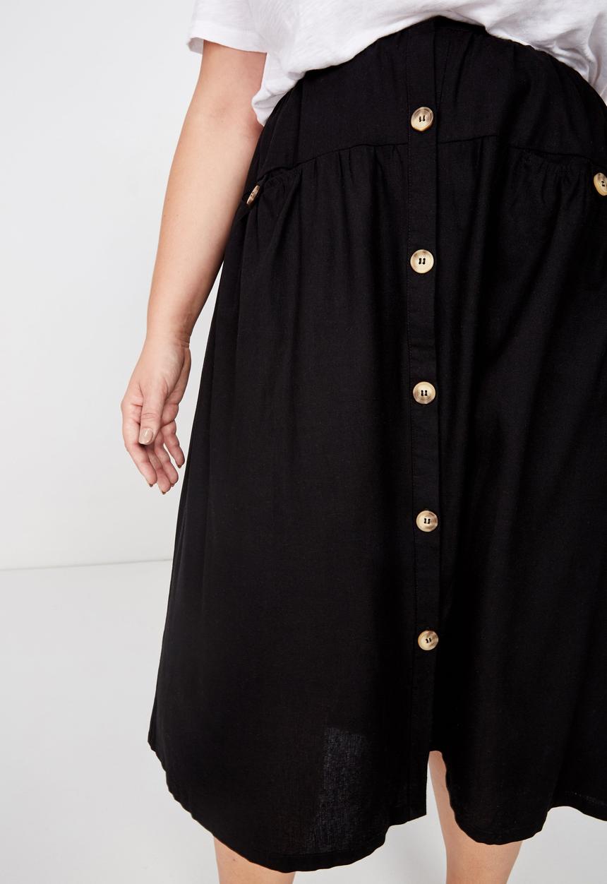 Cotton On - Curve gathered willow skirt - black