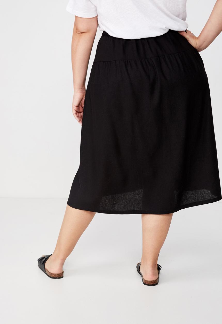 Cotton On - Curve gathered willow skirt - black