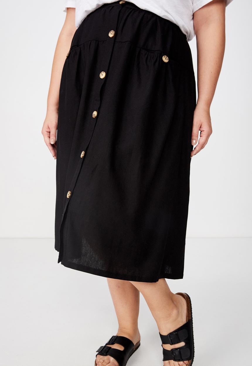 Cotton On - Curve gathered willow skirt - black