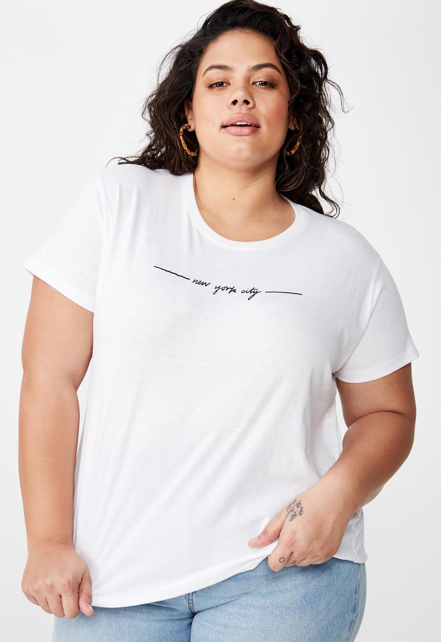 Cotton On - Curve graphic tee NYC - white
