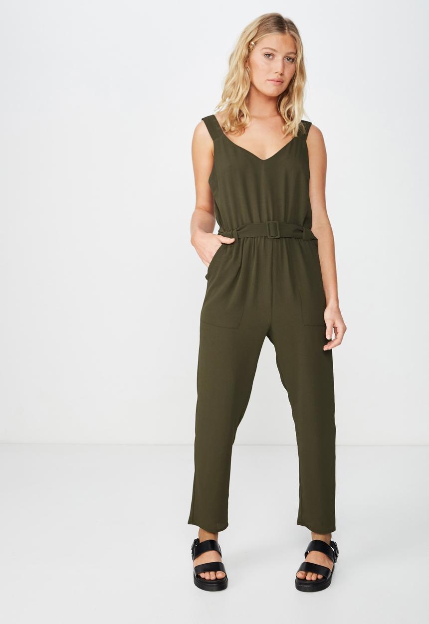 Cotton On - Woven Jilian strappy jumpsuit - khaki