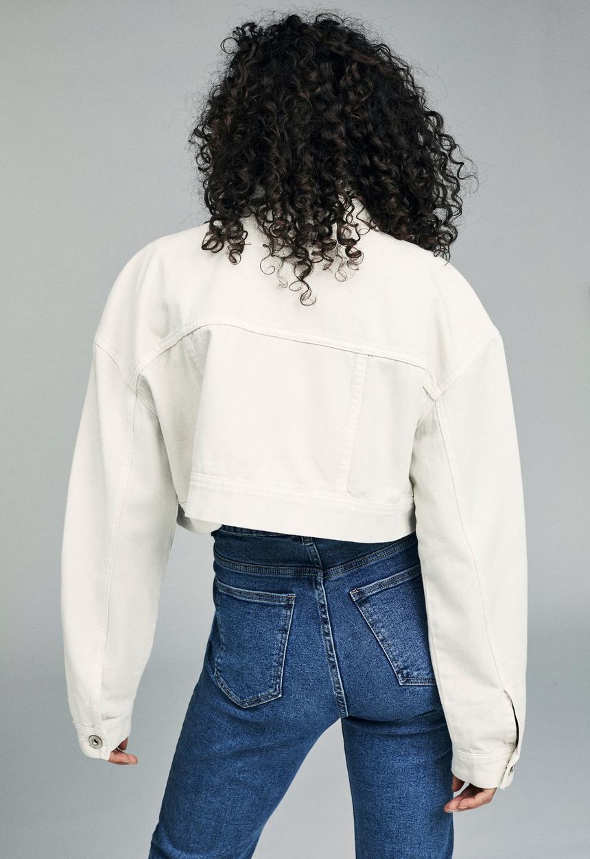 Cotton On - Angie chopped denim jacket - white