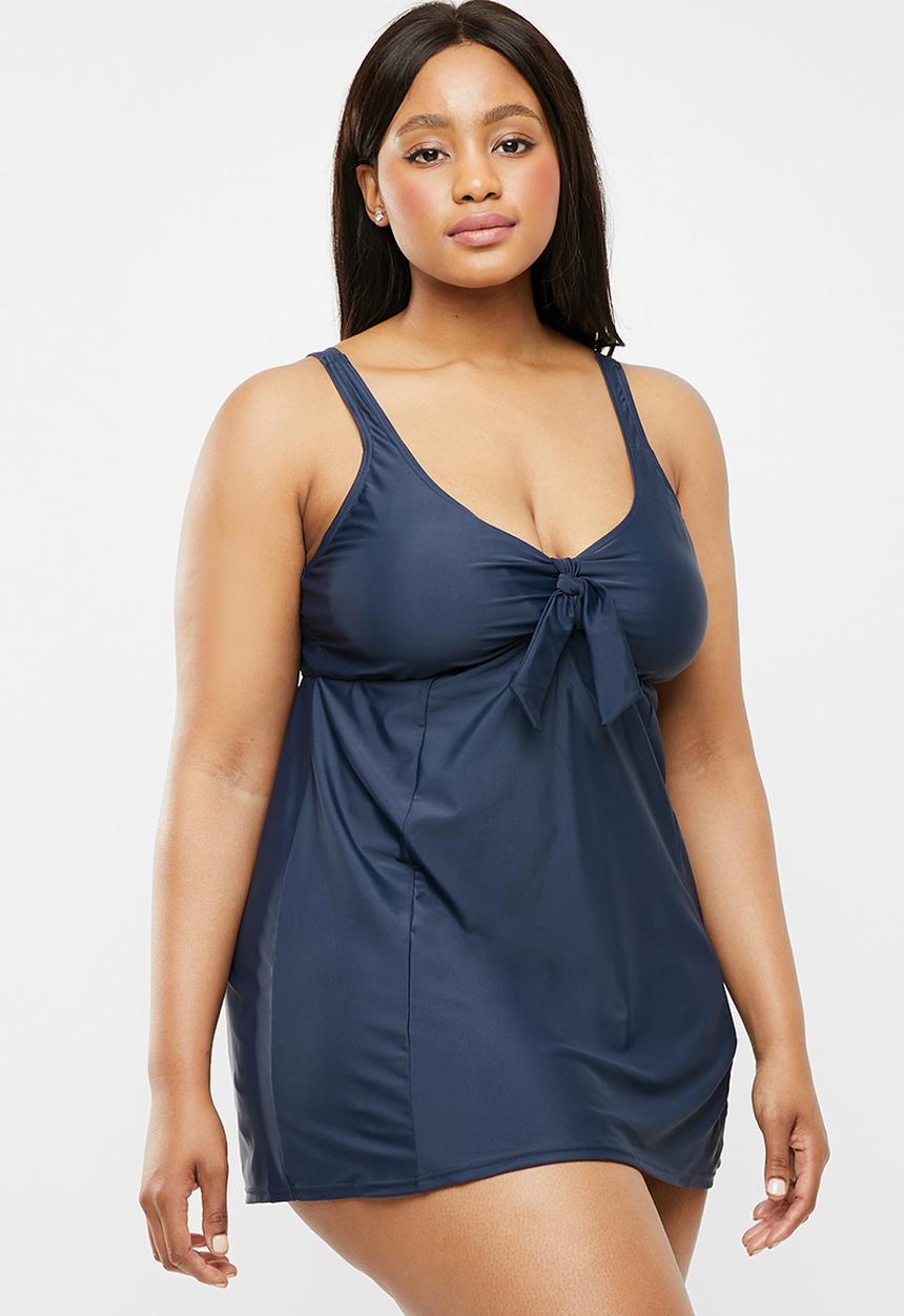 Quayside - Tie front skirt dress suit - navy