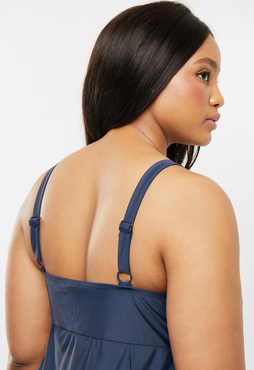 Quayside - Tie front skirt dress suit - navy