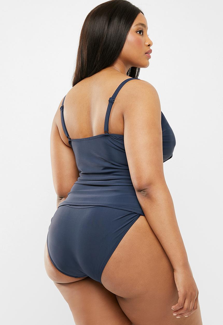 Quayside - Cross front tankini - navy