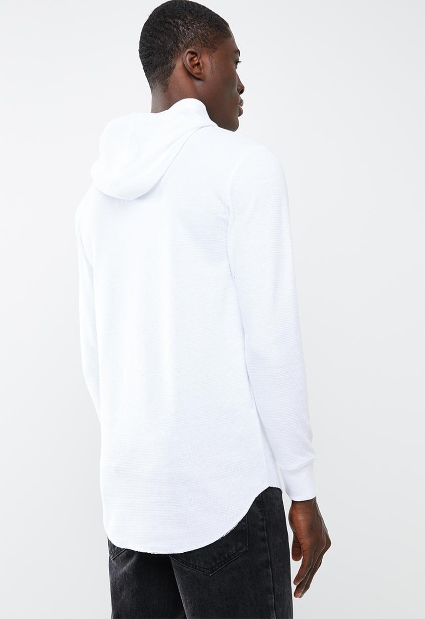 Cotton On - Hooded waffle tee - white