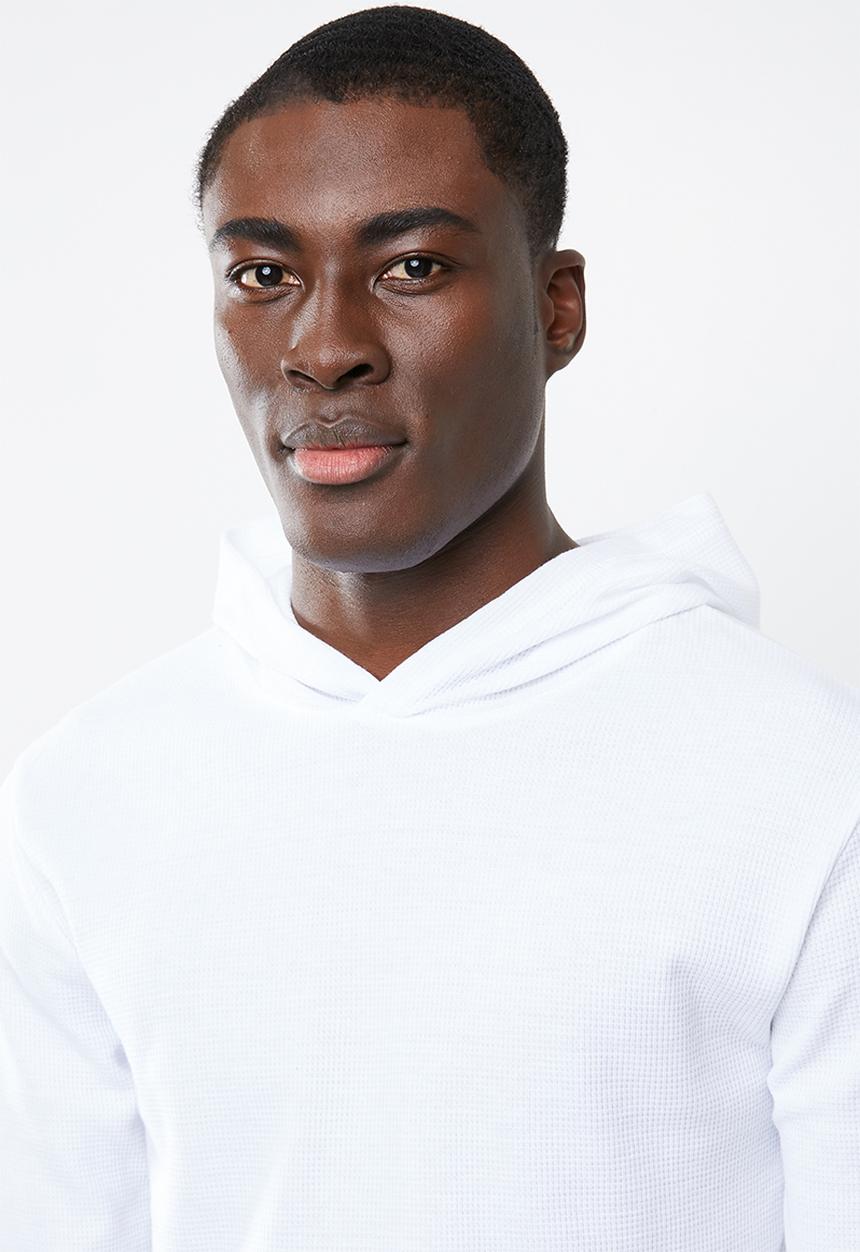Cotton On - Hooded waffle tee - white