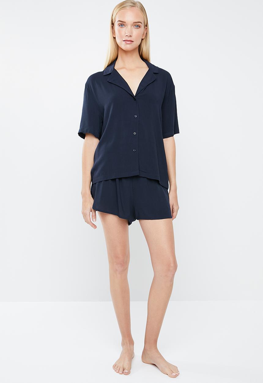 Superbalist - Sleep shirt & shorts set - navy 