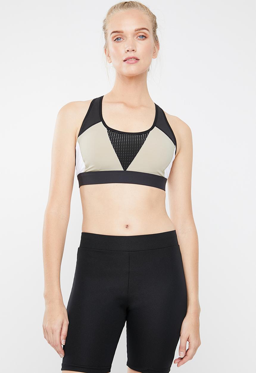 Reebok - Os hero racer bra - beige & black 