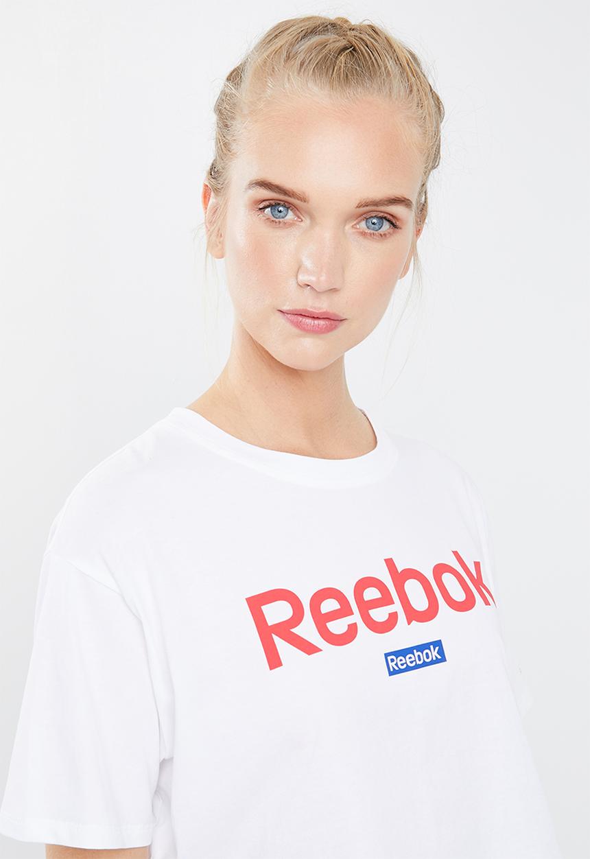 Reebok - Linear logo crop tee - white