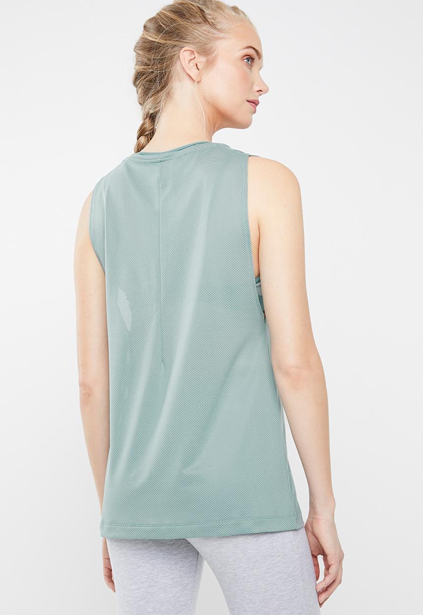 Reebok Classic - Sleeveless solid graphic muscle tank - green 