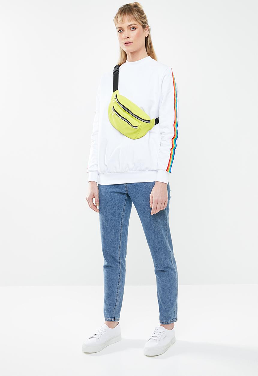 c(inch) - Rainbow stripe sweater - white 