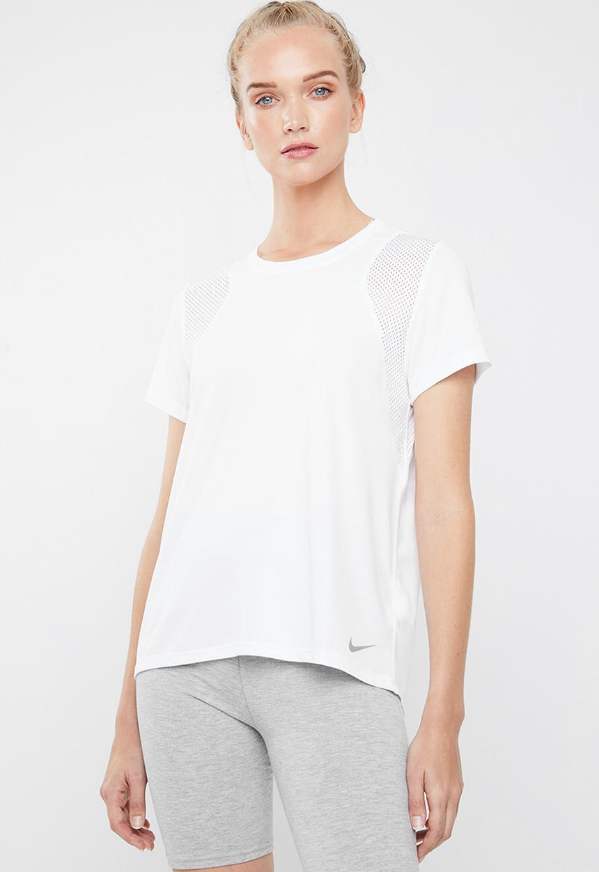 Nike - Nike short sleeve running top - white