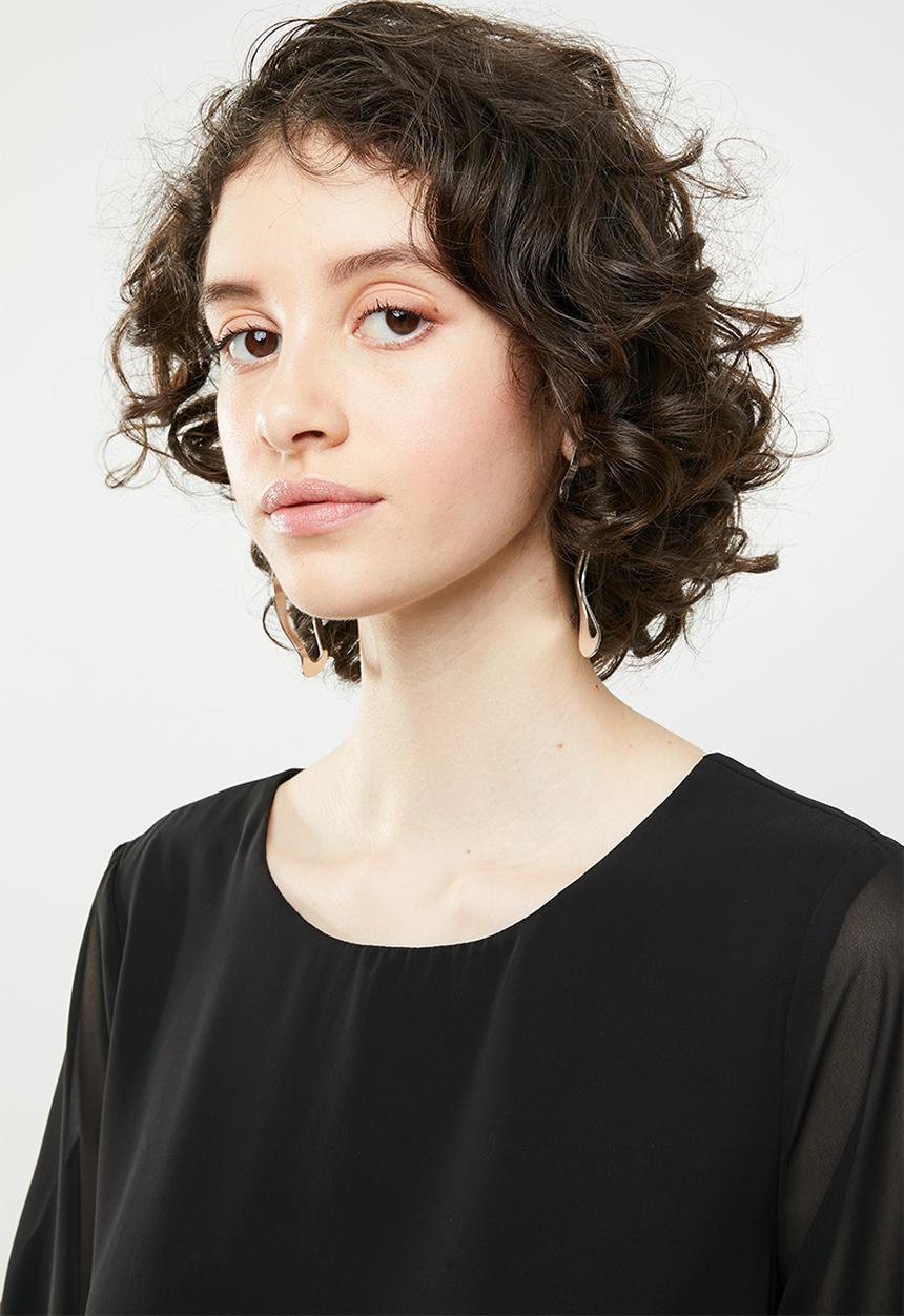 Vero Moda - Malva minni peplum top - black