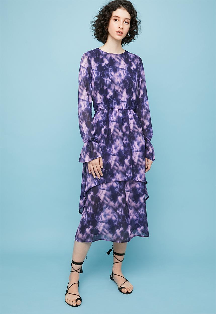 Superbalist - Tiered midi dress - purple