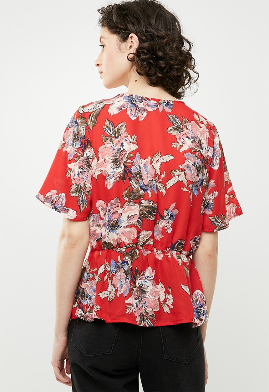 Brave Soul - V-neck frill blouse - multi