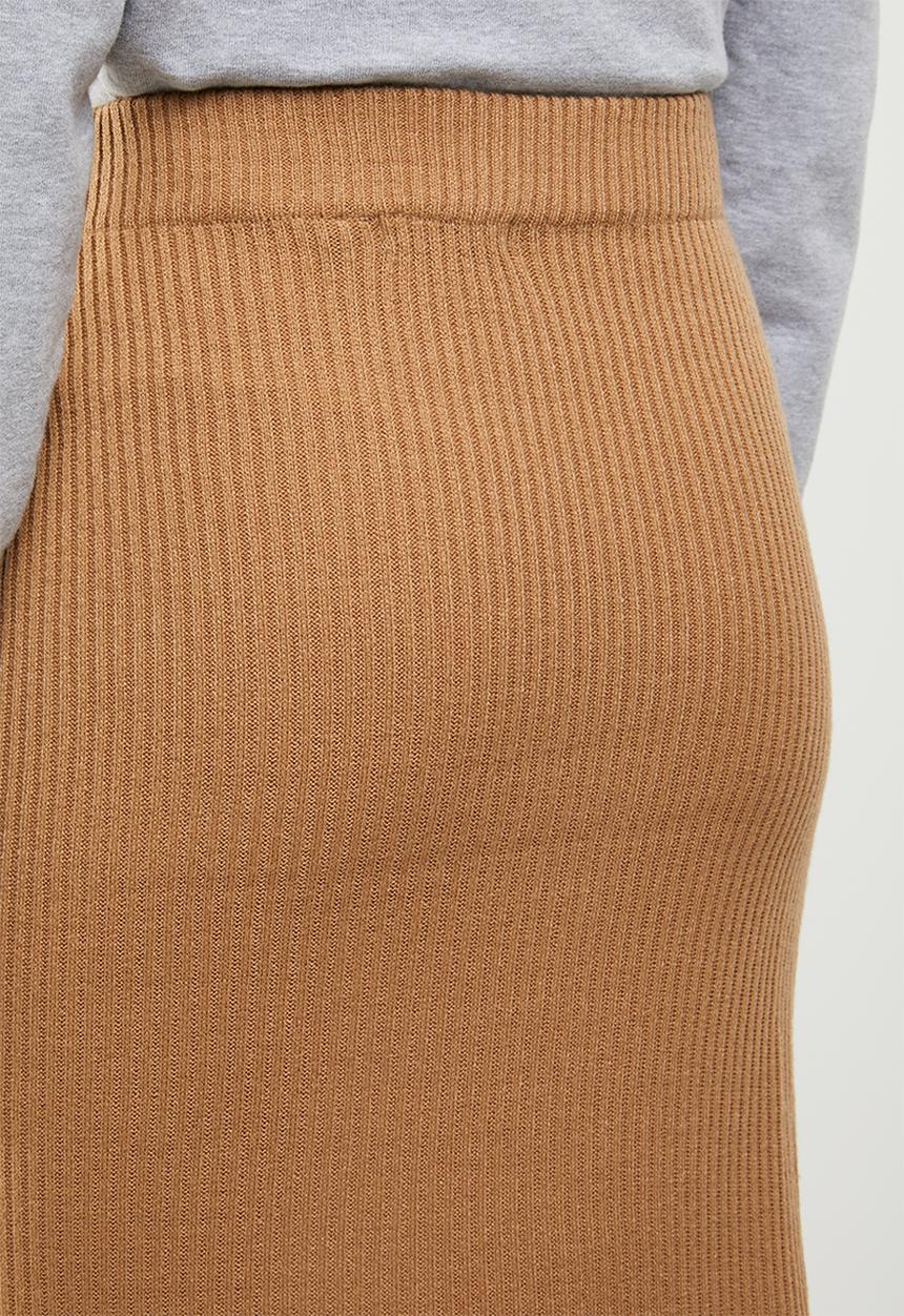 Brave Soul - Ribbed maxi skirt - brown