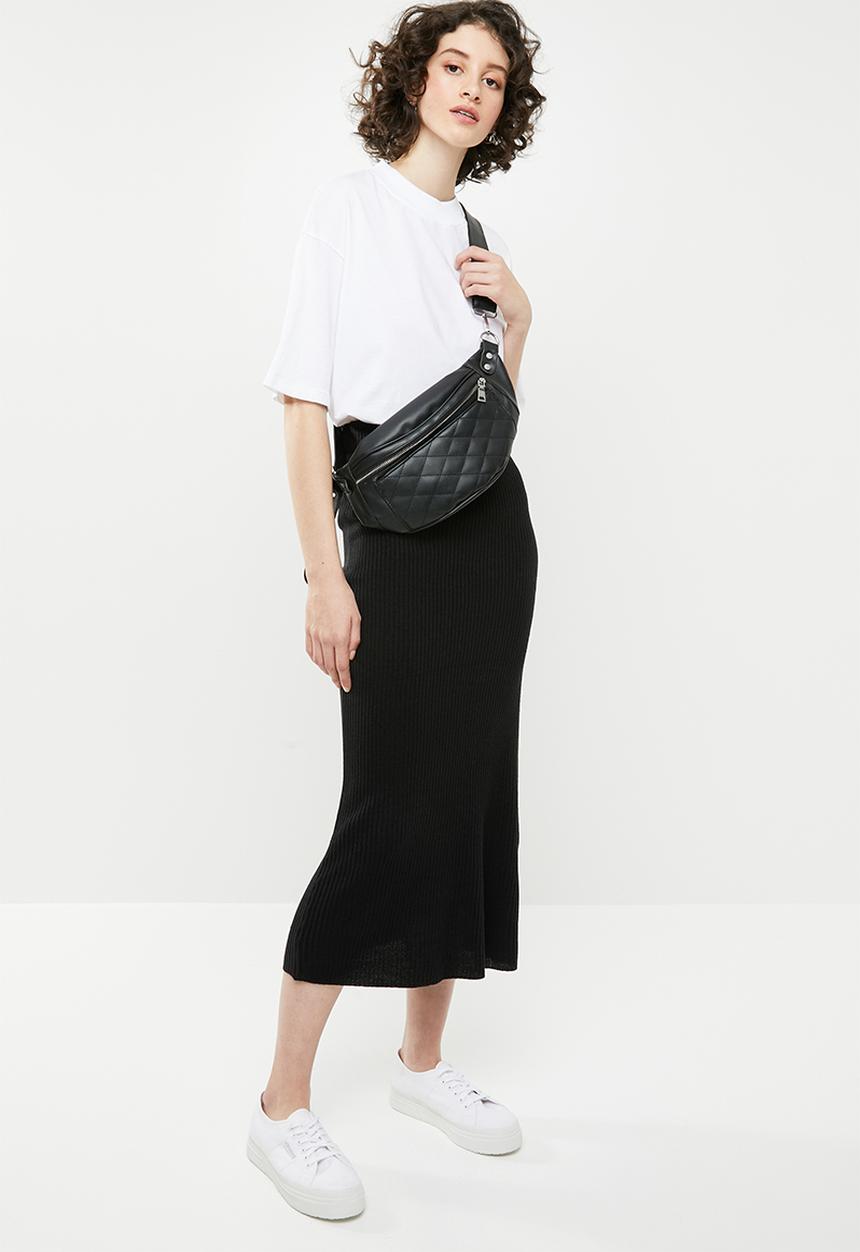 Brave Soul - Ribbed maxi skirt - black