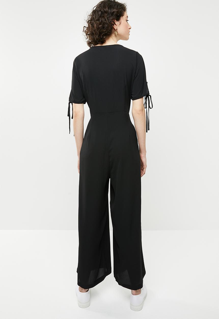 Brave Soul - Button through jumpsuit - black