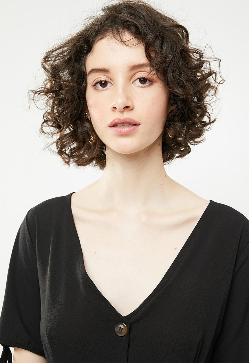 Brave Soul - Button through jumpsuit - black
