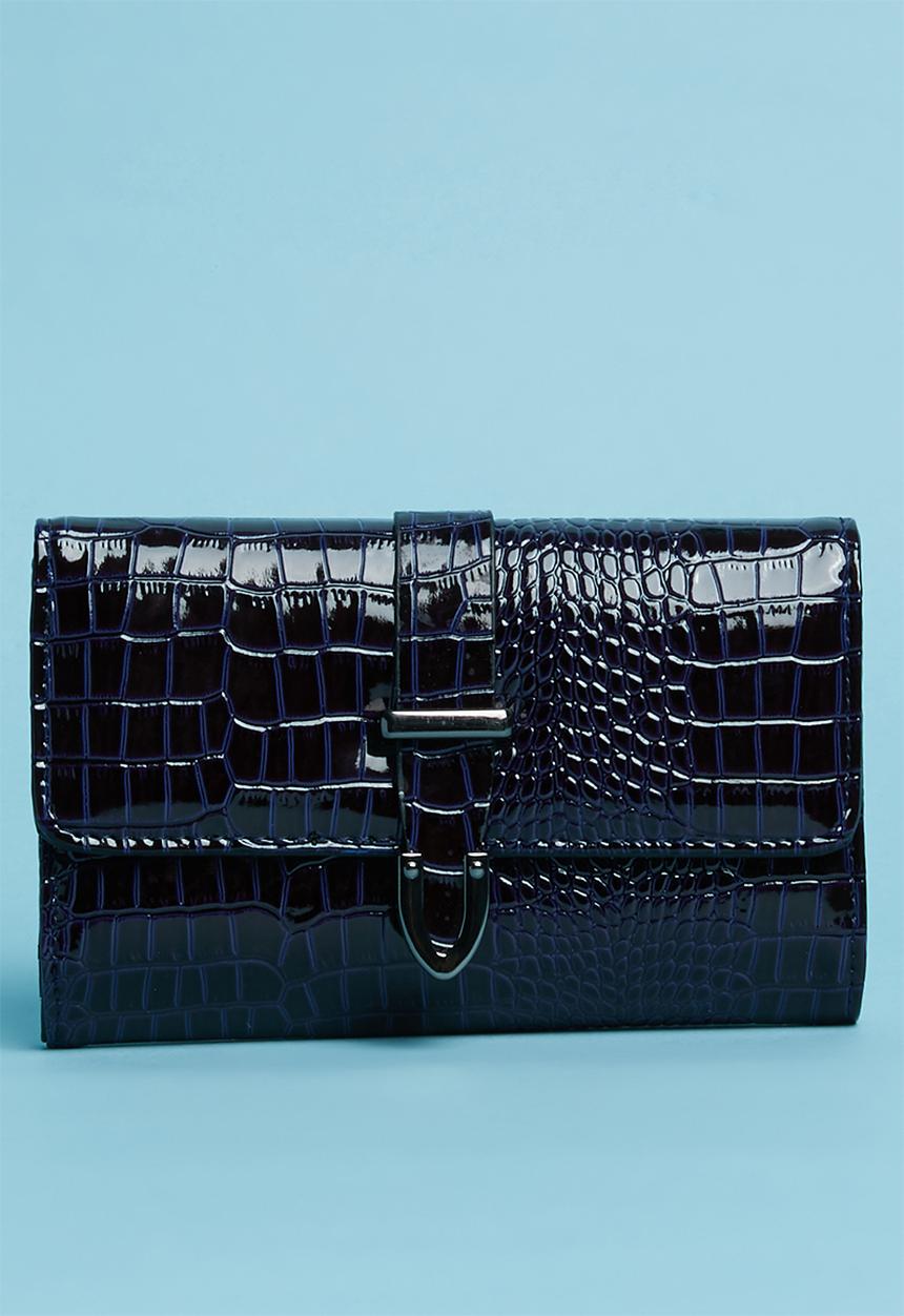 Superbalist - Faux croc purse - navy & black