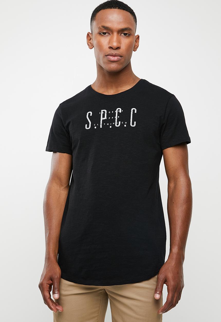 S.P.C.C - Scoop hem logo tee - black