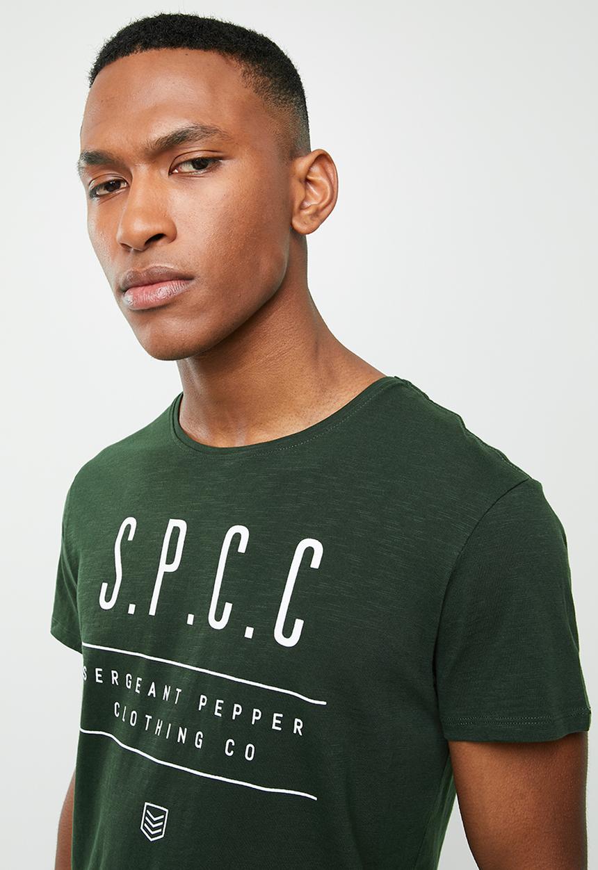 S.P.C.C - Scoop hem logo tee - green