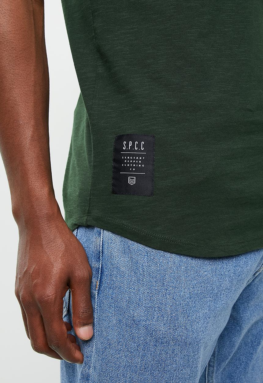S.P.C.C - Scoop hem logo tee - green