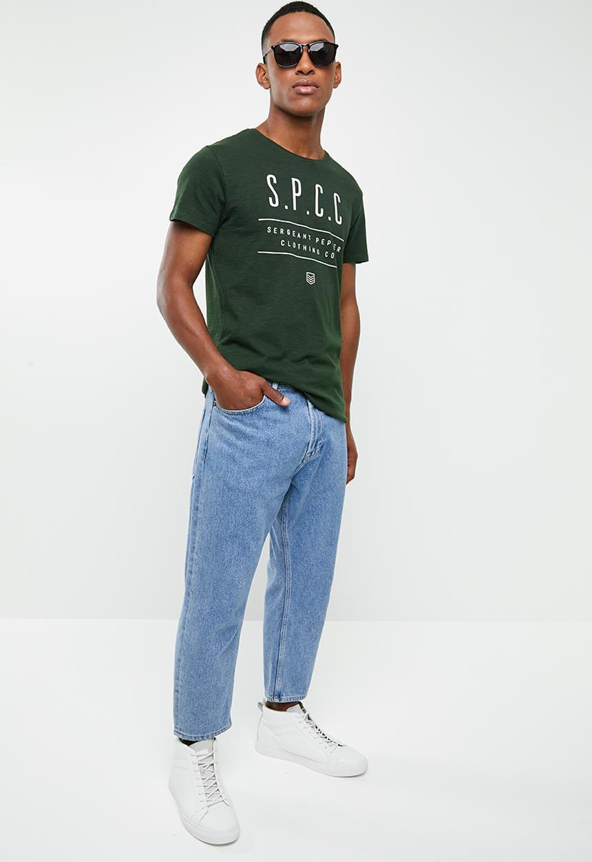 S.P.C.C - Scoop hem logo tee - green