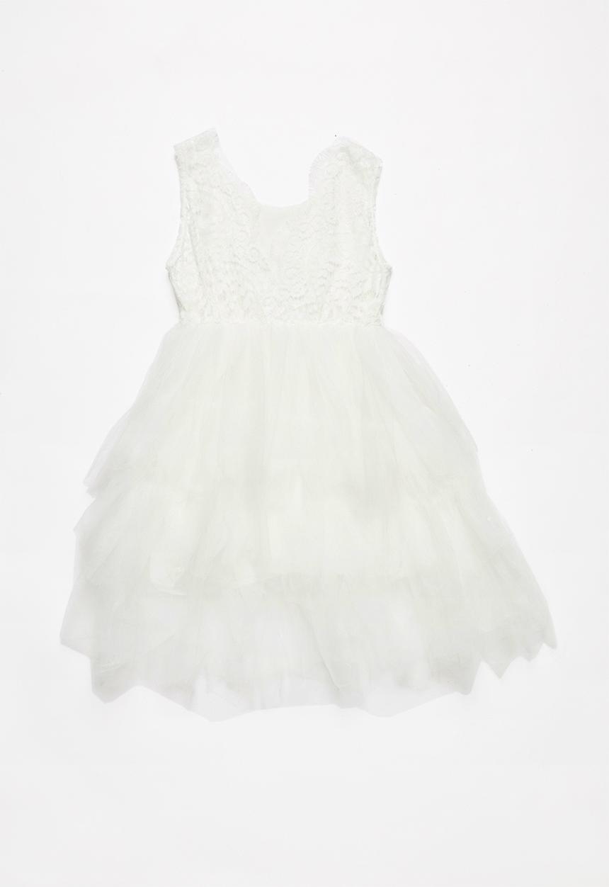 Pop Candy - Layered mesh dress - white