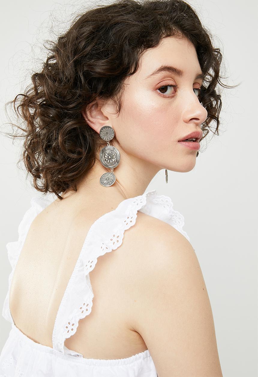 Forever21 - Broderie detail overlay crop top - white
