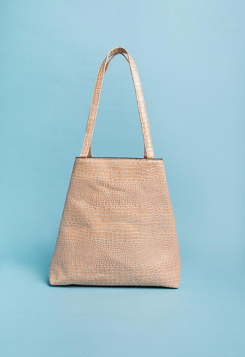 Superbalist - Faux croc leather shopper bag - neutral 