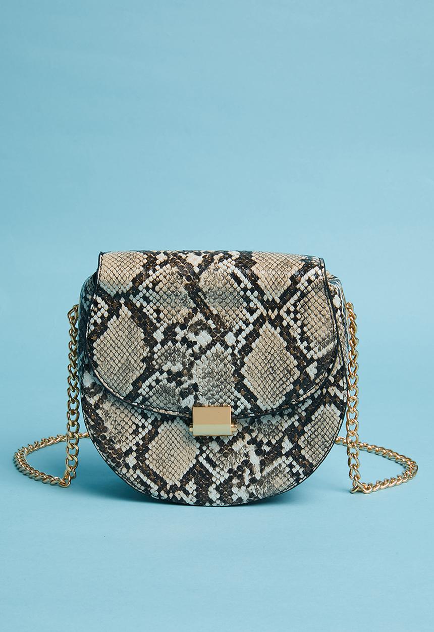 Superbalist - Carez snake print bag - brown & beige