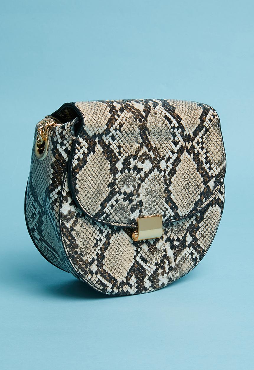 Superbalist - Carez snake print bag - brown & beige