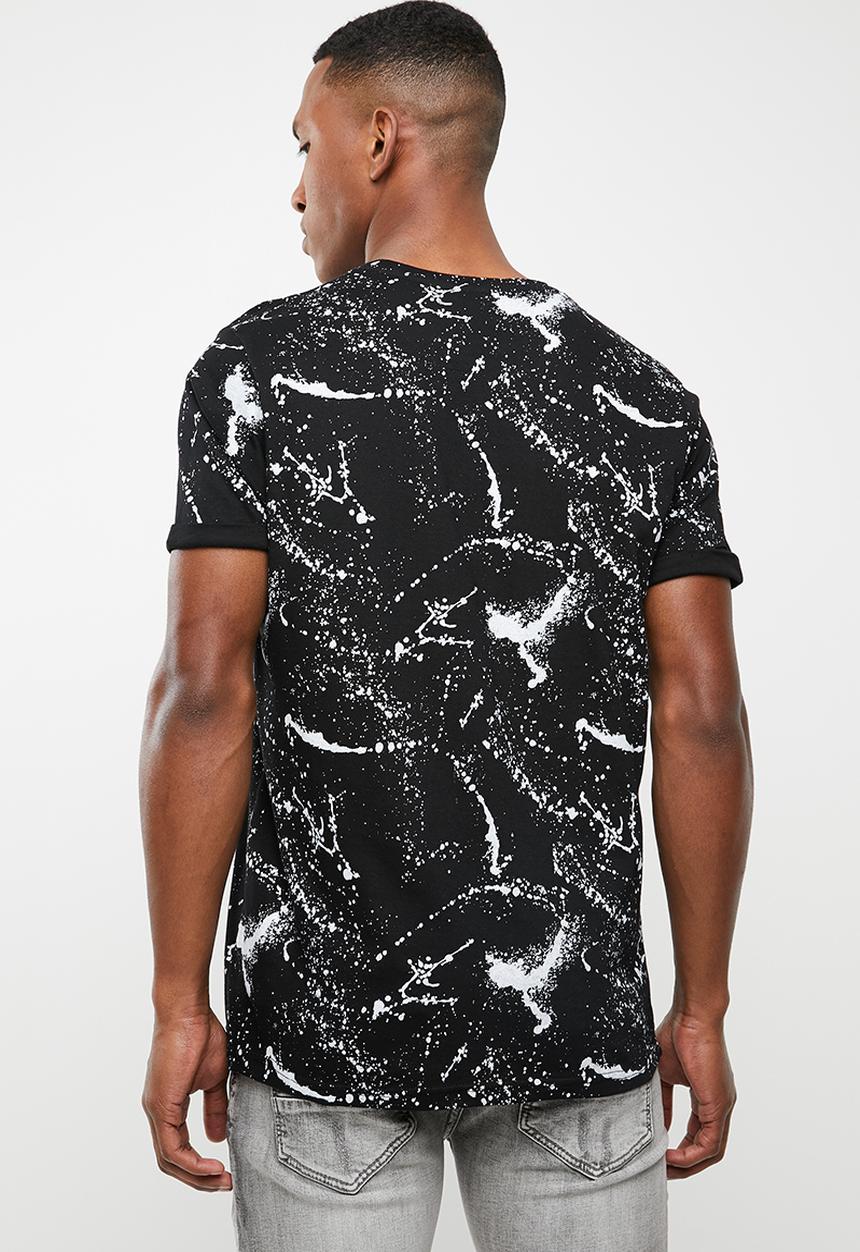 Brave Soul - Slang short sleeve tee - black & white 