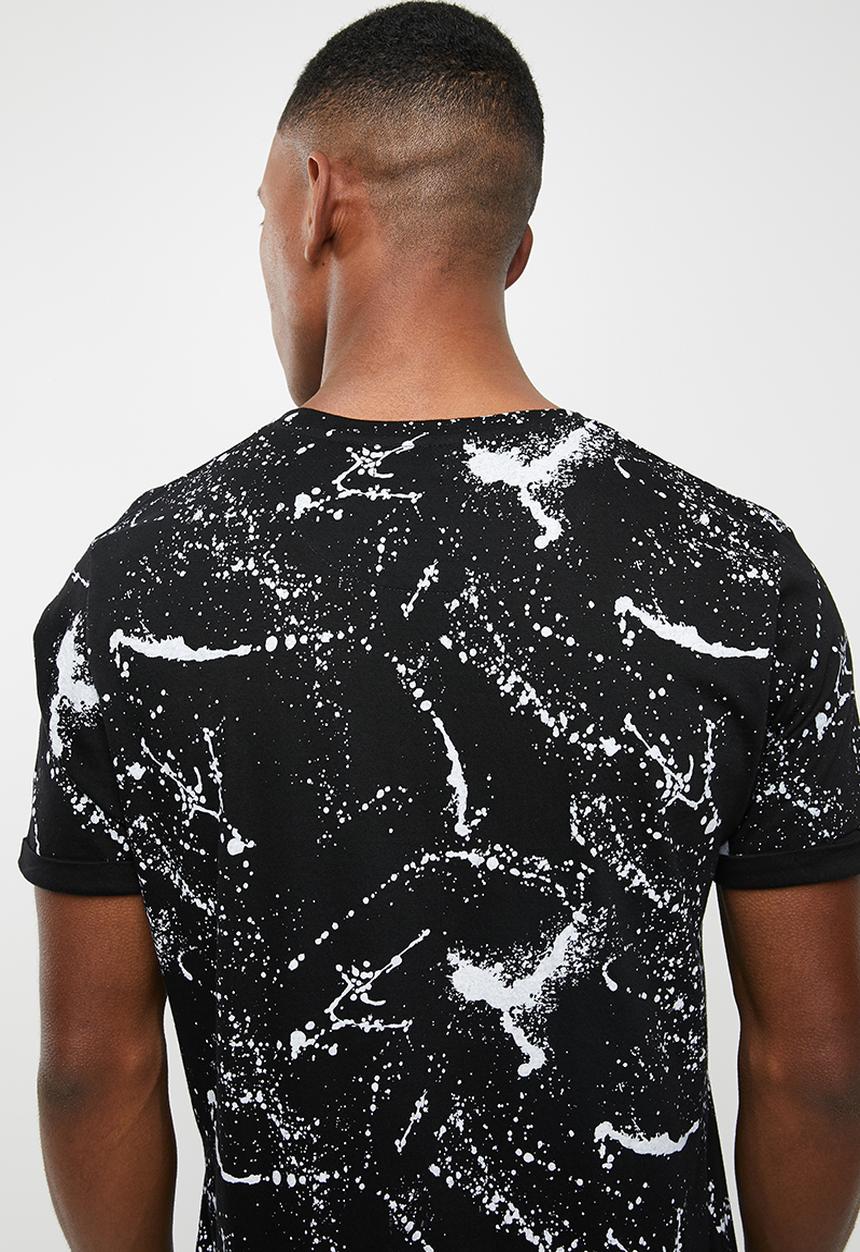 Brave Soul - Slang short sleeve tee - black & white 