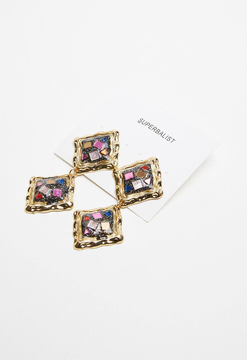 Superbalist - Multi jewel drop earrings - multi