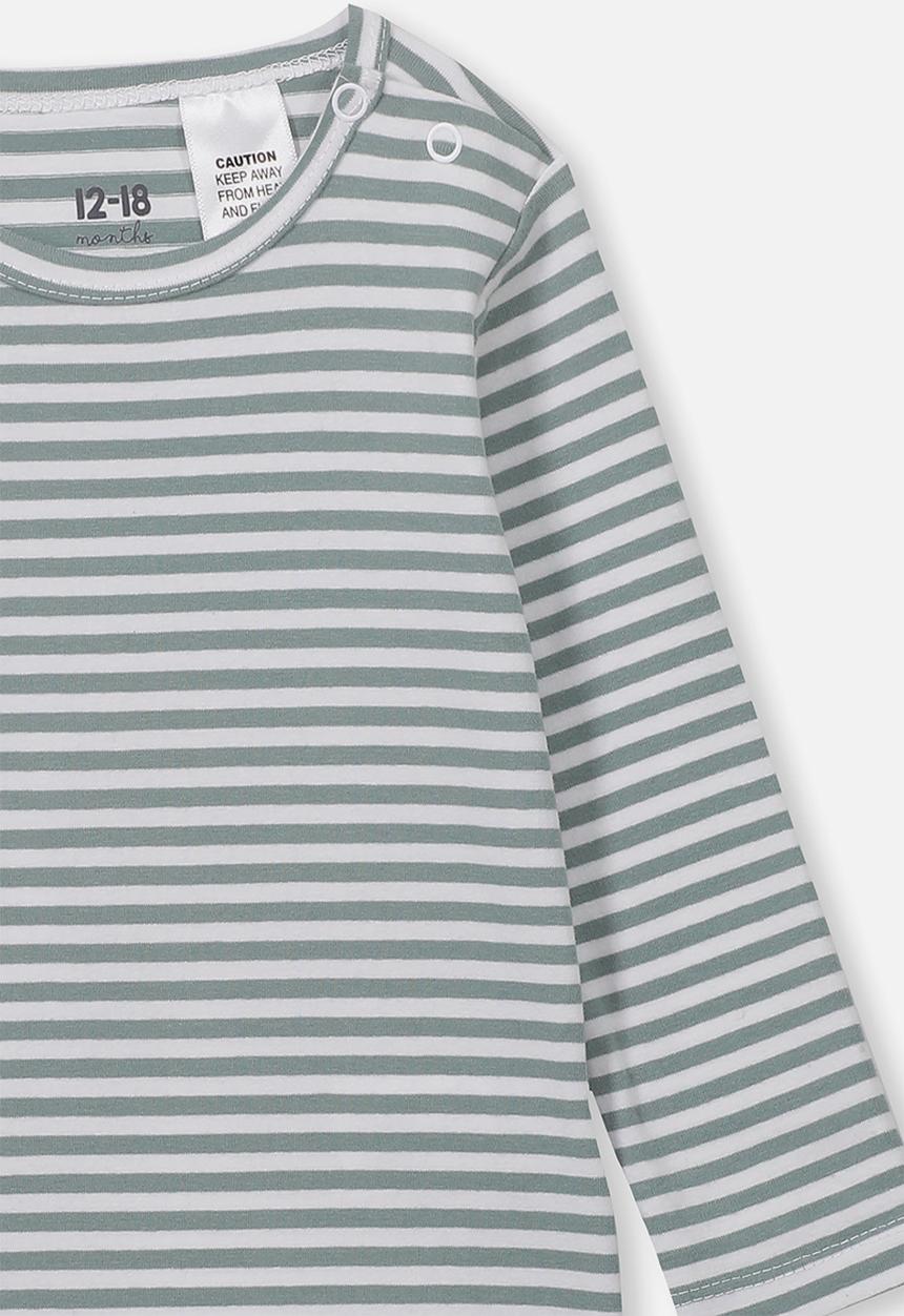 Cotton On - The long sleeve - green & white