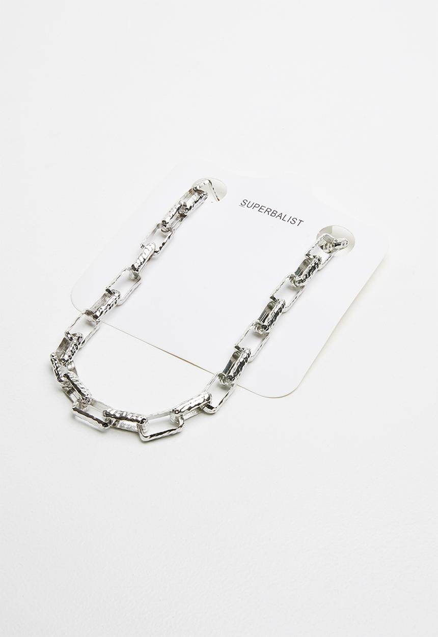 Superbalist - Hammered chain link necklace - silver