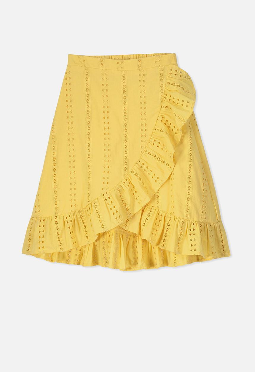 Cotton On - Raquel ruffle midi skirt - yellow