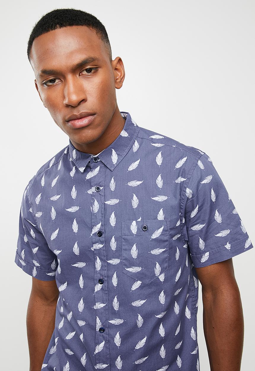 Brave Soul - Barb short sleeve shirt - blue