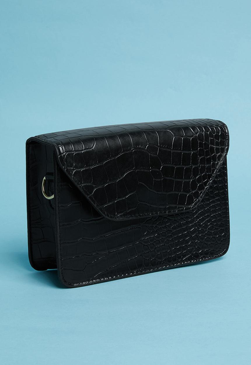 Superbalist - Faux croc cross body bag - black