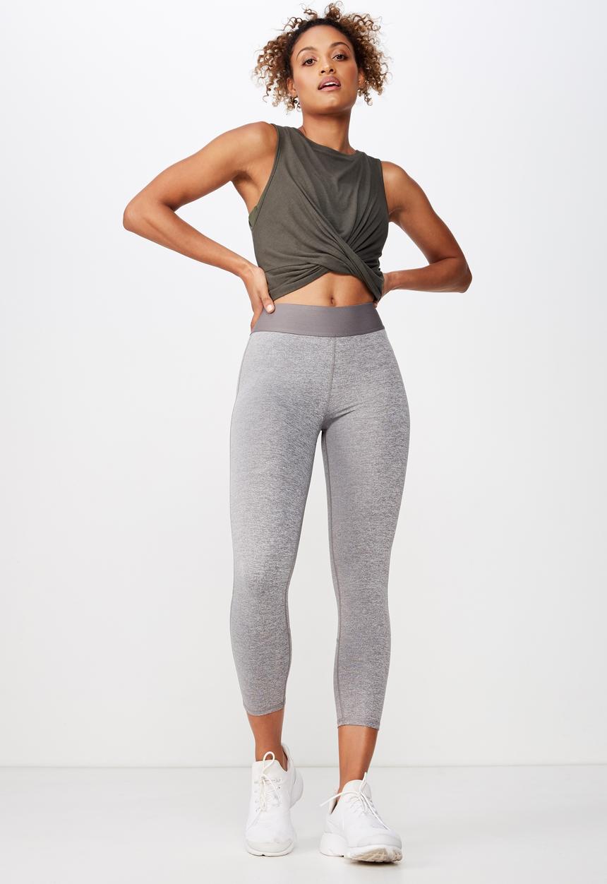 Cotton On - Rib twist front crop tank  - green