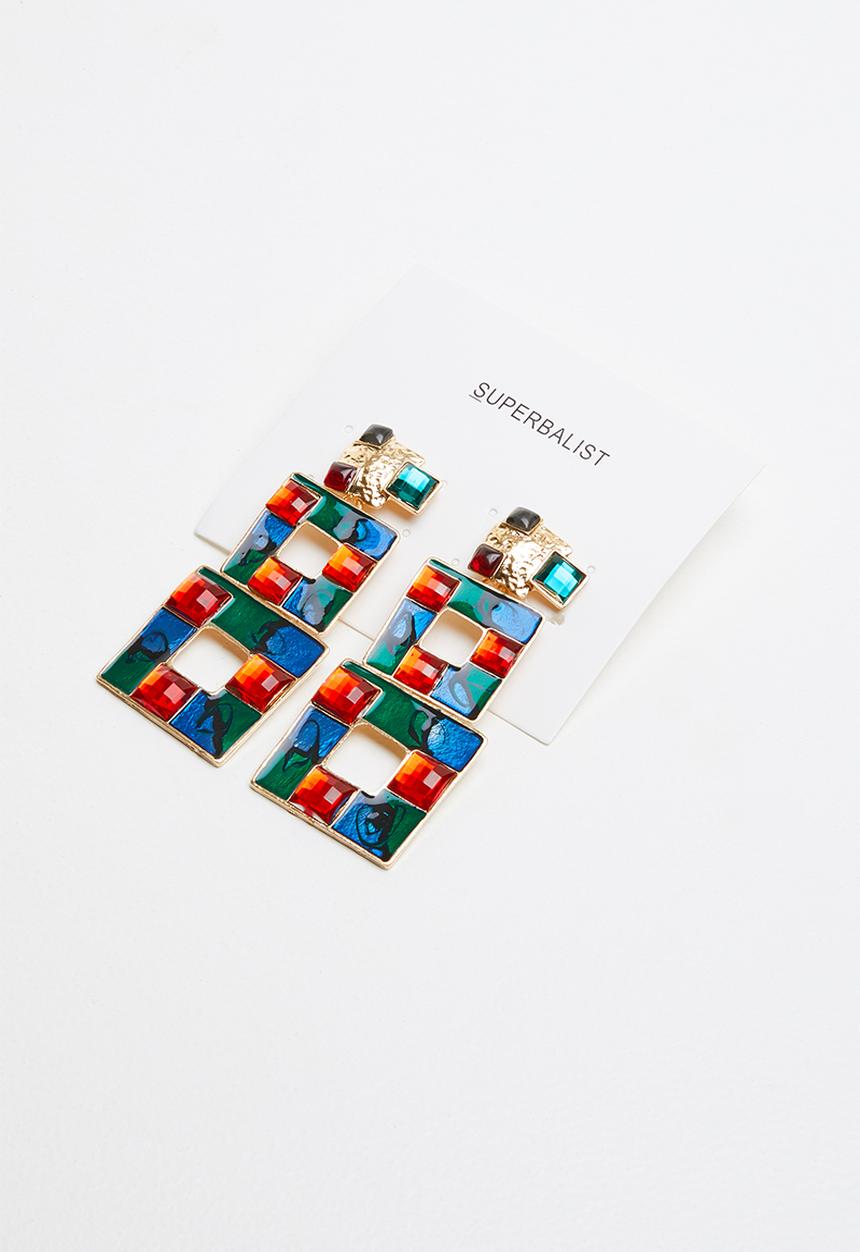 Superbalist - Mosaic embellished earrings - multi