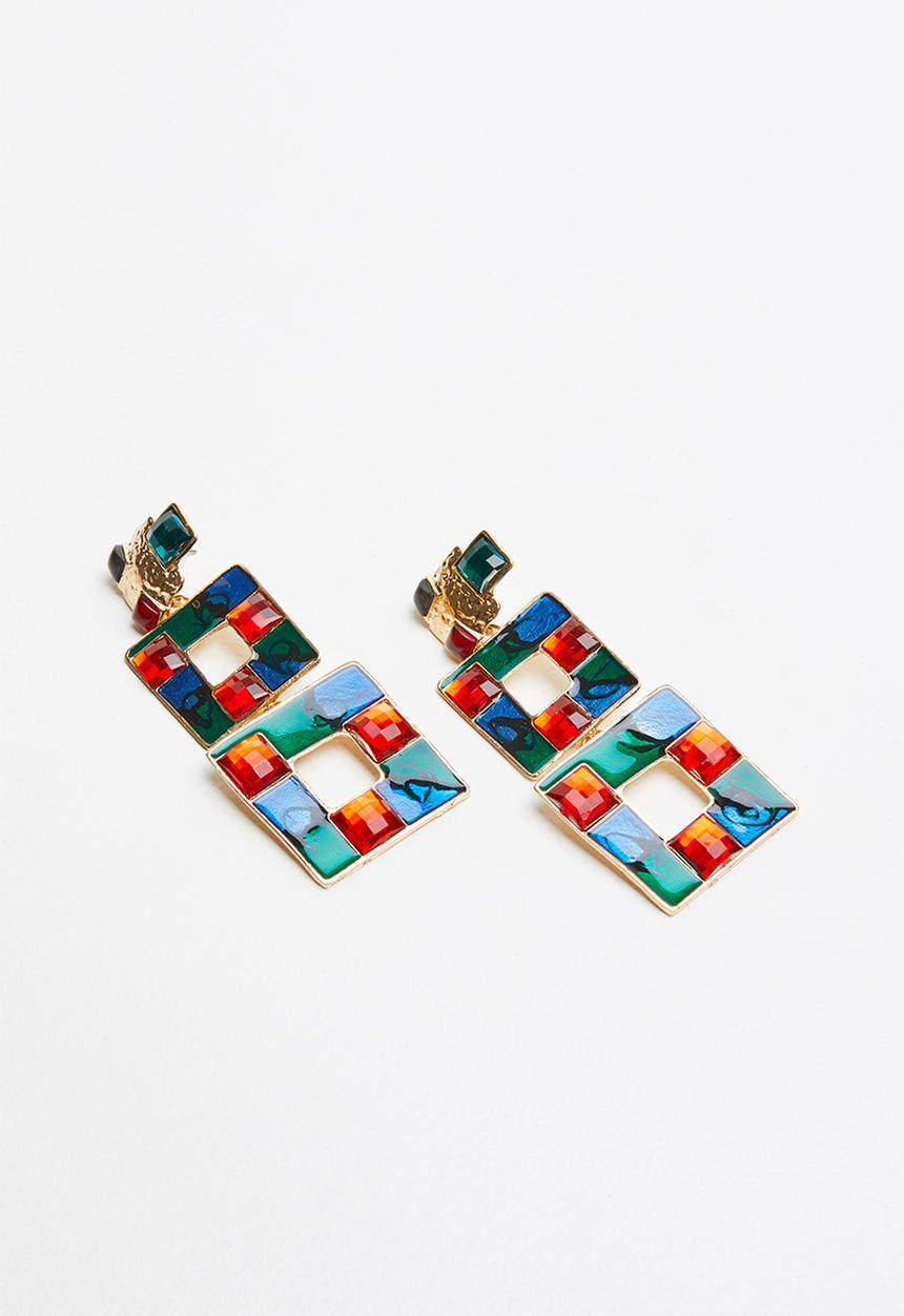 Superbalist - Mosaic embellished earrings - multi