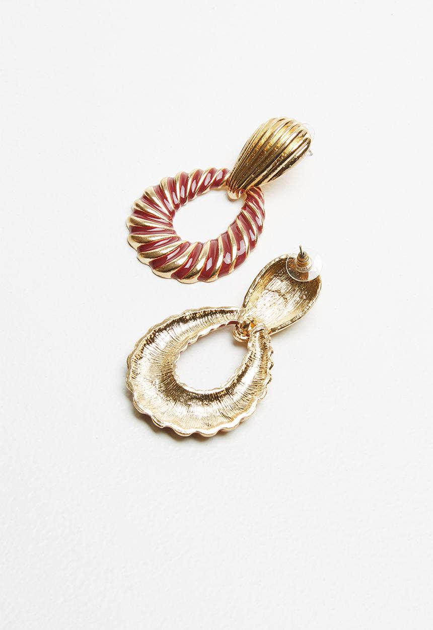 Superbalist - Eighties inspired earrings - gold & red