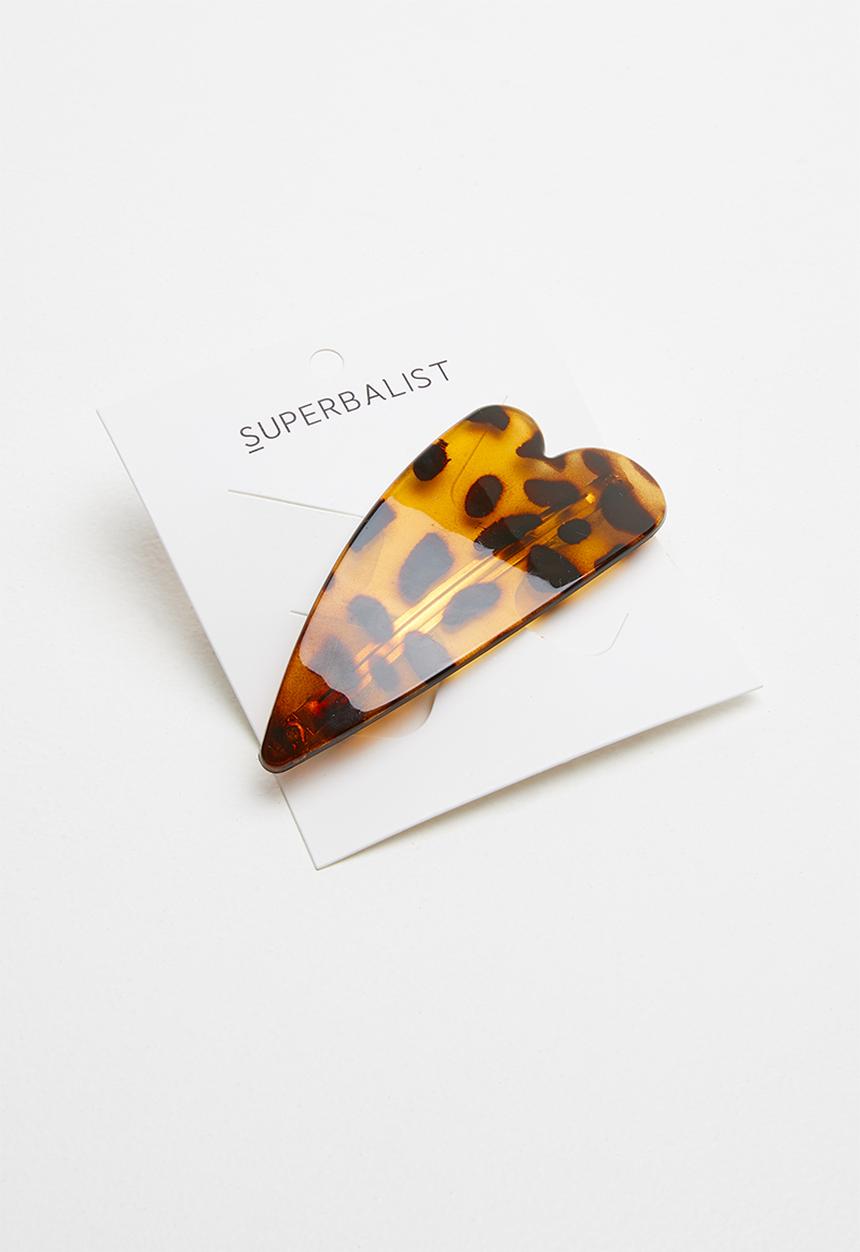 Superbalist - Leopard print resin hairclip - brown