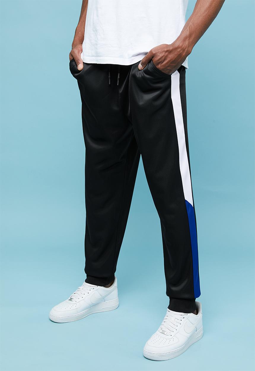 Superbalist - Slim side stripe tricot pants - black